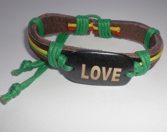 Rastafarian Love Bracelet with Green String