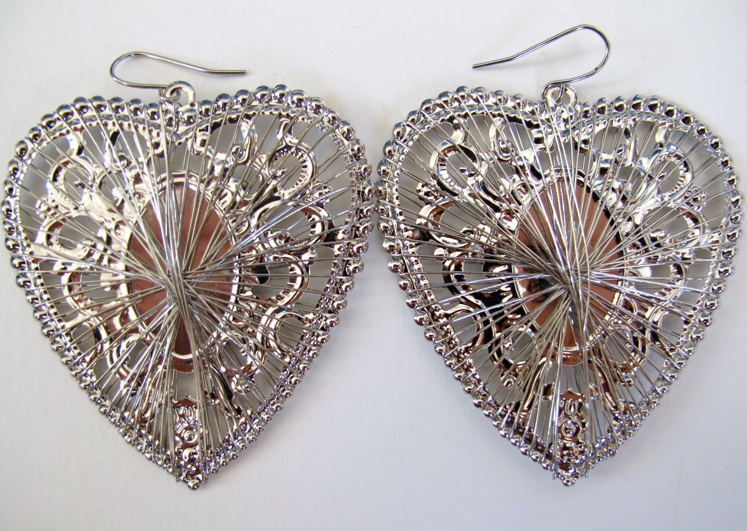 Silver Mirrored Heart Earrings