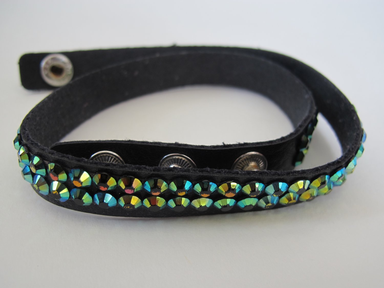 Double Wrap Rainbow Rhinestone Bracelet