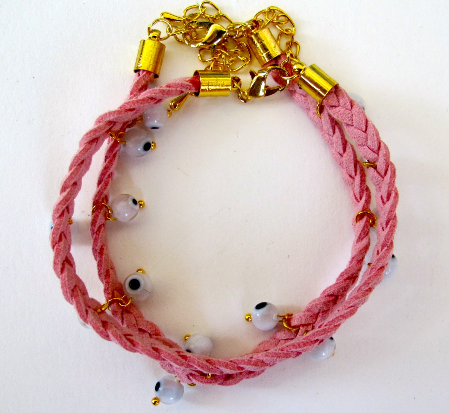 Evil Eye Bracelet (Light Pink)