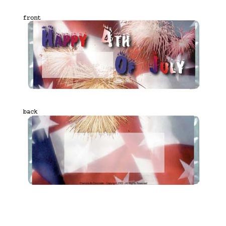 July 4th Personalized Candy Bar Wrapper Only HD002