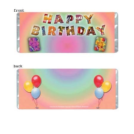 Birthday Joy Personalized Candy Bar Wrapper BD007-C