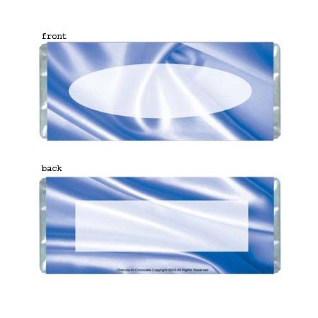 Blue Satin Personalized Candy Bar Wrapper Only AP018
