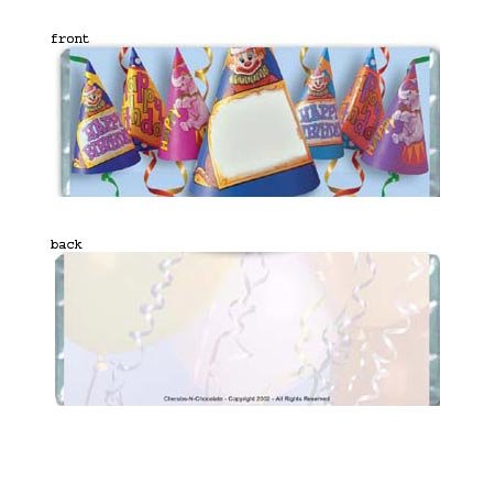 Birthday Hats Personalized Candy Bar Wrapper Only BD012