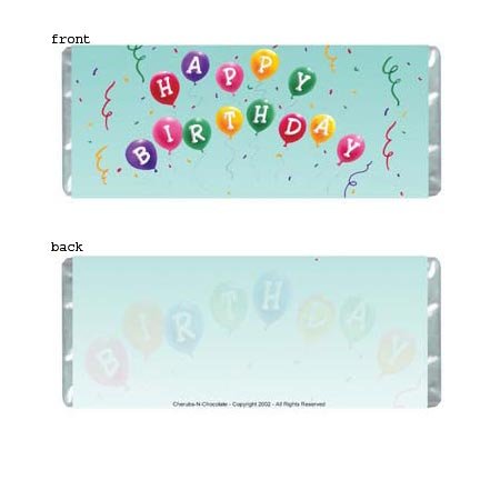 Birthday Balloons Personalized Candy Bar Wrapper Only BD015