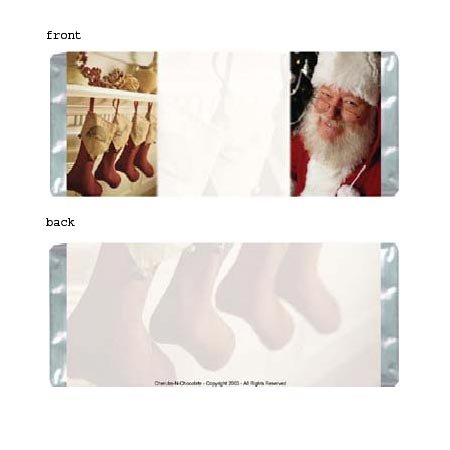 Santa's Stockings Personalized Candy Bar Wrapper Only HD015