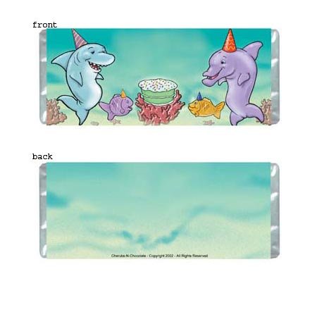 Ocean Party Personalized Candy Bar Wrapper Only BD016