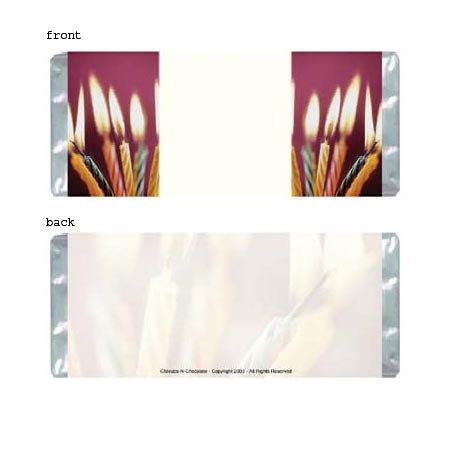 Birthday Candles Personalized Candy Bar Wrapper Only BD019