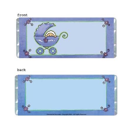 Boy Stroller Personalized Candy Bar Wrapper Only BA019