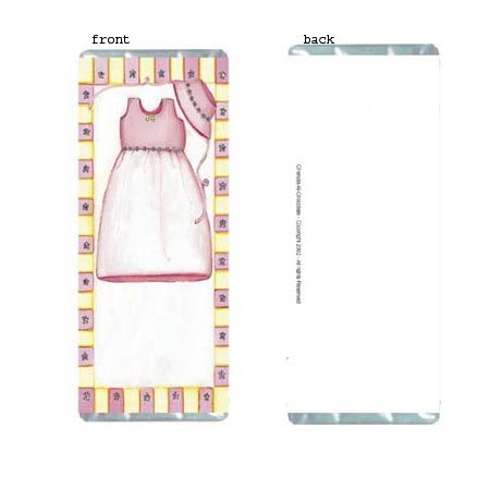 Pink Dress Personalized Candy Bar Wrapper Only AP050