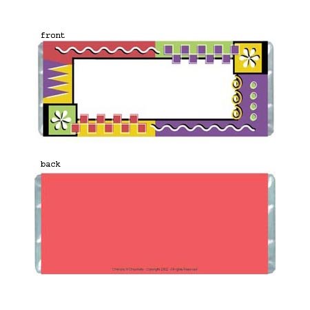 Geometric Border Personalized Candy Bar Wrapper Only AP053
