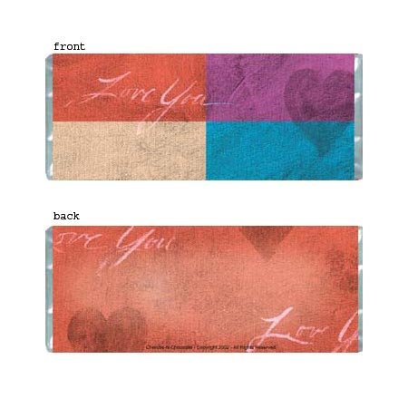 Love You Personalized Candy Bar Wrapper Only AP060