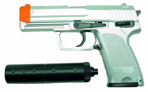 Hfc Usp Socom Airsoft Pistol With Mock Silencer (silver)