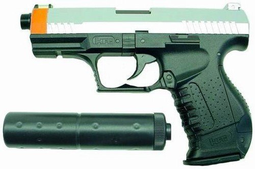 Hfc P99 Replica Airsoft Pistol With Silencer (2-tone)
