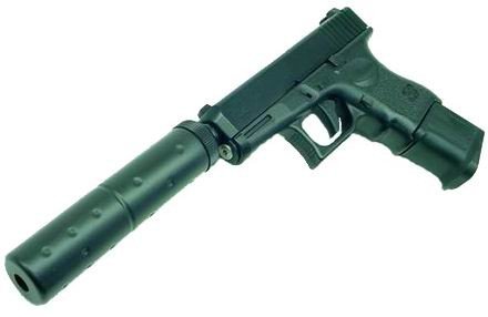Hfc Glock 26 Replica Airsoft Gun With Silencer (blowback)