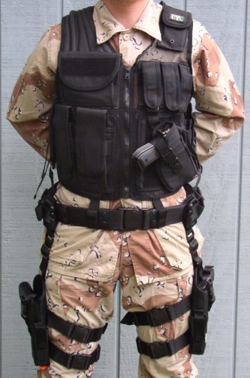 Tactical Vest and Left and Right Tactical holsters