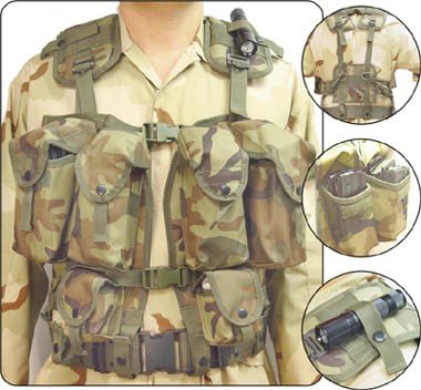 Camouflage Multi-Functional Tactical Vest with OD Pistol belt
