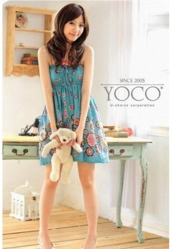 Korean Style Circle Motiff Skirt Dark Blue F5-27-DBU #0003