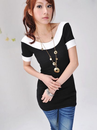 Korean Novelty Style round Collar Colorful Short Sleeve T Shirt #0089