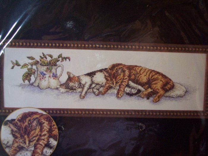 Sleeping Cats Cross Stitch Kit New
