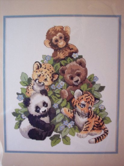 Cuddly Critters No Count Cross Stitch Kit New