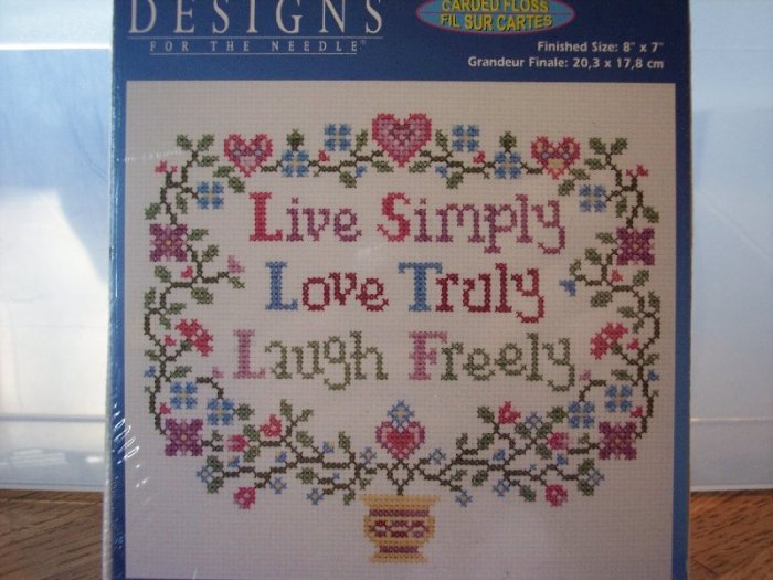 Live,Love,Laugh Cross Stitch Kit New