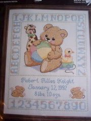 Bear Birth Sampler Cross Stitch Kit New