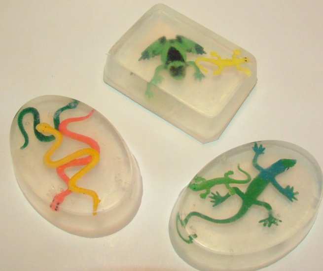 Embedded Reptiles Glycerin Soap
