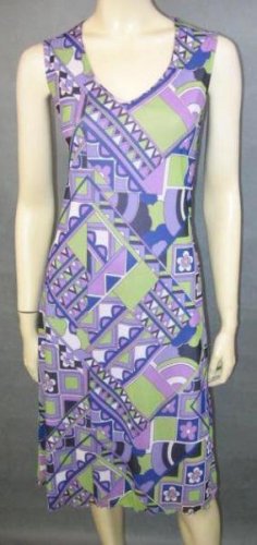 GINGER retro print DRESS size 8 / 10