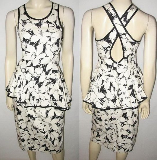 L ROTHSCHILD black & white DRESS size 8