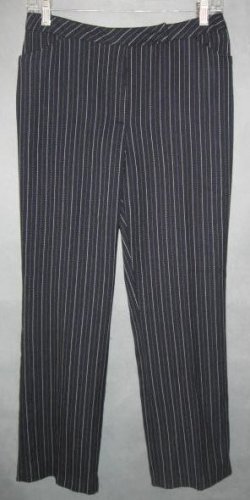 NINE & COMPANY navy herringbone pinstripe PANTS size 4