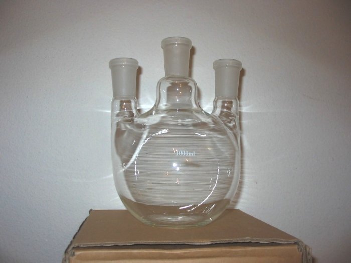 3-neck flat bottom boiling flask: 24/40 1000ml
