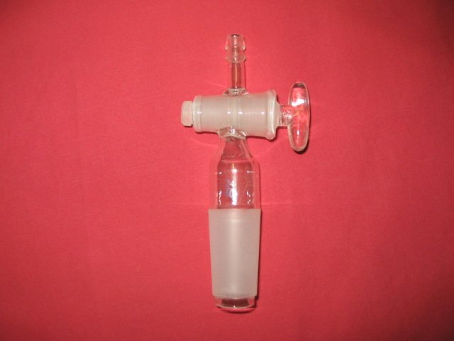 Flow control inlet adapter: 24/40, staright, glass plug