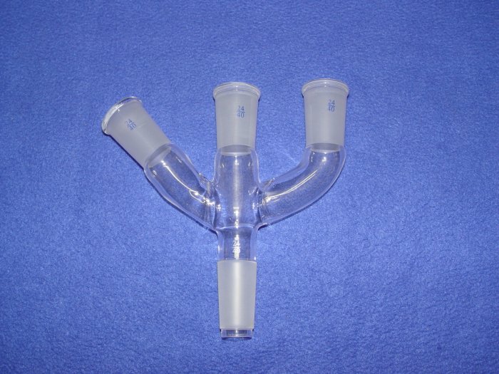 Modified Claisen adapter: three inlets, 24/40 economy