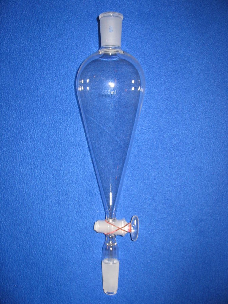 Separatory/addition funnel: 24/40, 500ml, 500 ml pear