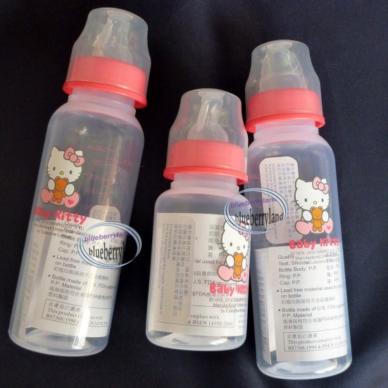 Sanrio HELLO KITTY Baby Girl Feeding Bottles 3 pcs Red set Gift Set