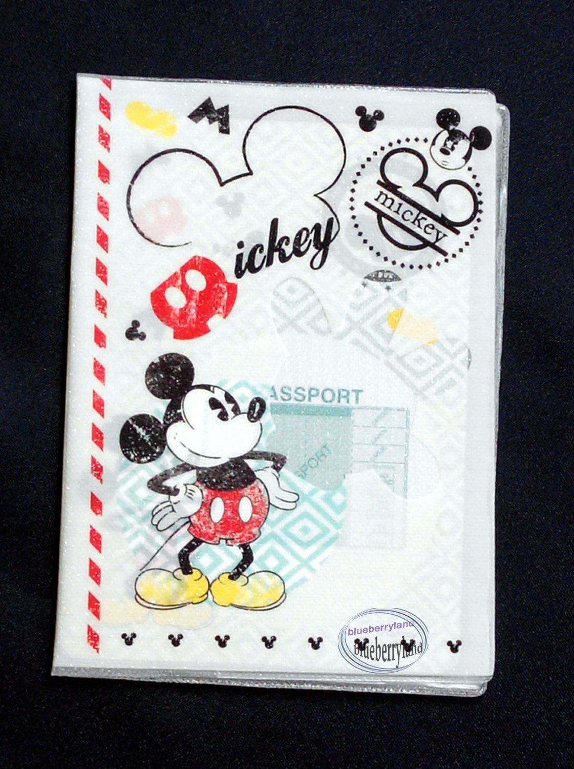 Disney Mickey Mouse Passport ID Holder cover travel doc case Q5
