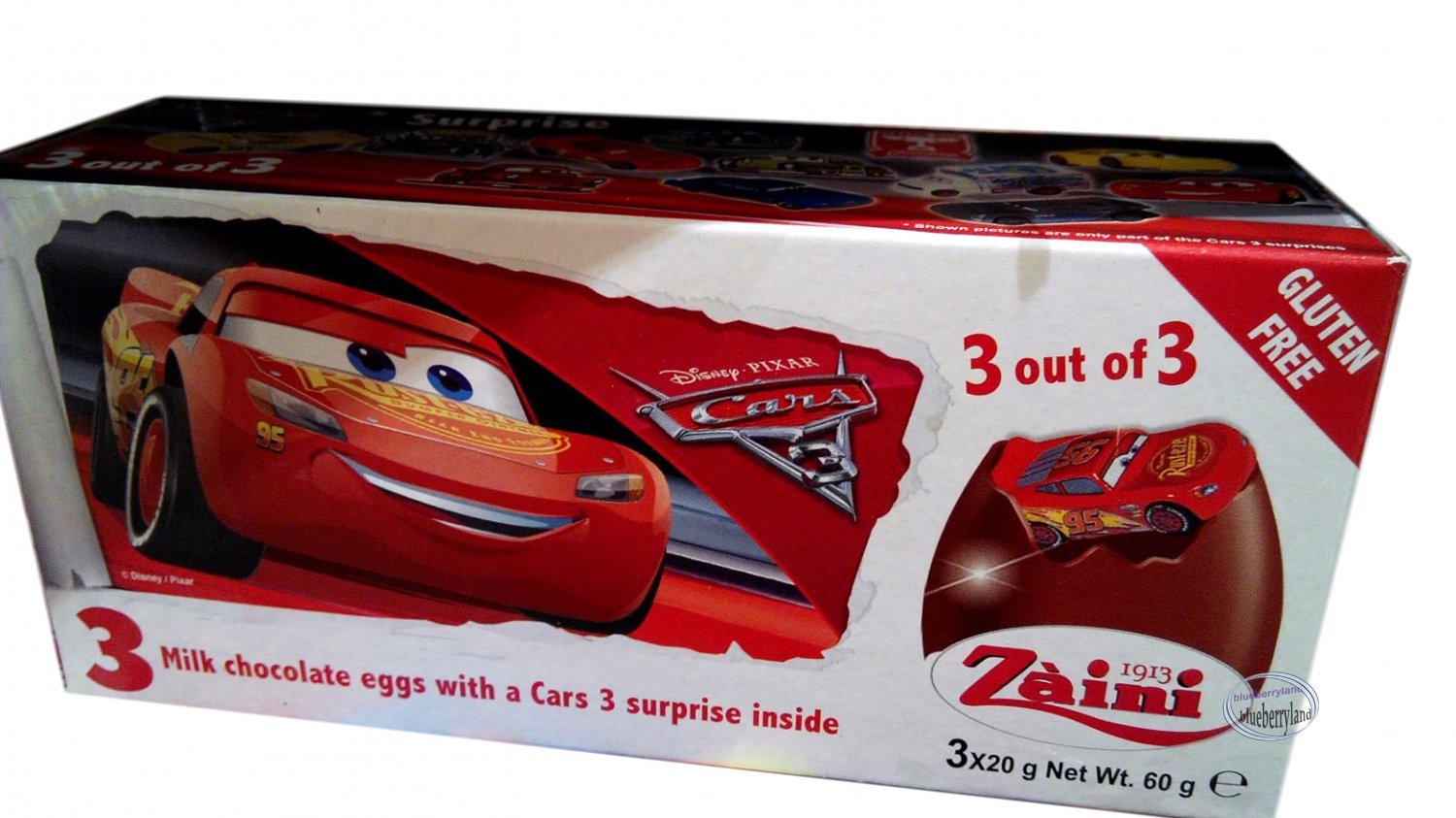 Zaini Disney Pixar Cars Chocolate Surprise Eggs With Toy Figure Inside