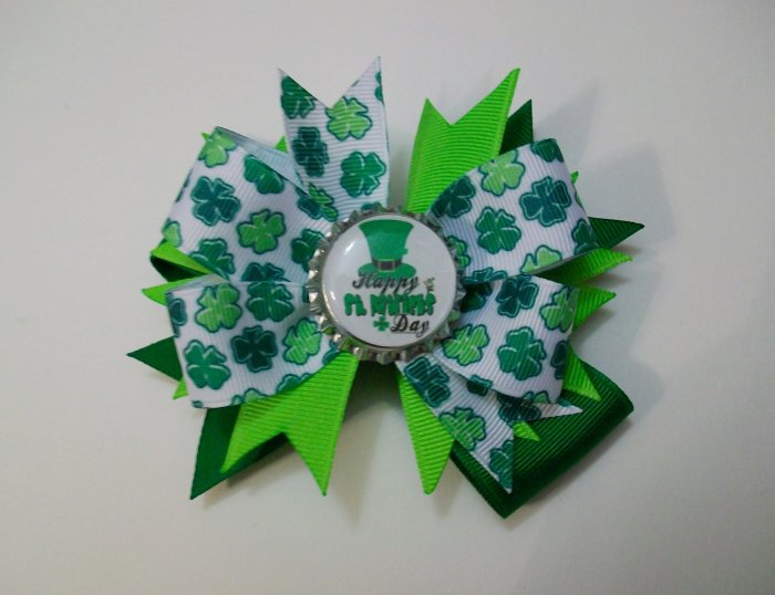 St. Patrick's Day Bottle Cap Bow