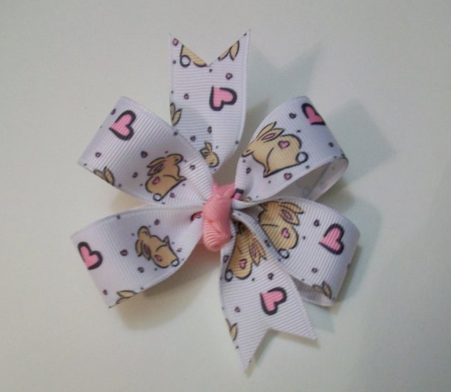 Bunny Print Medium Boutique Bow