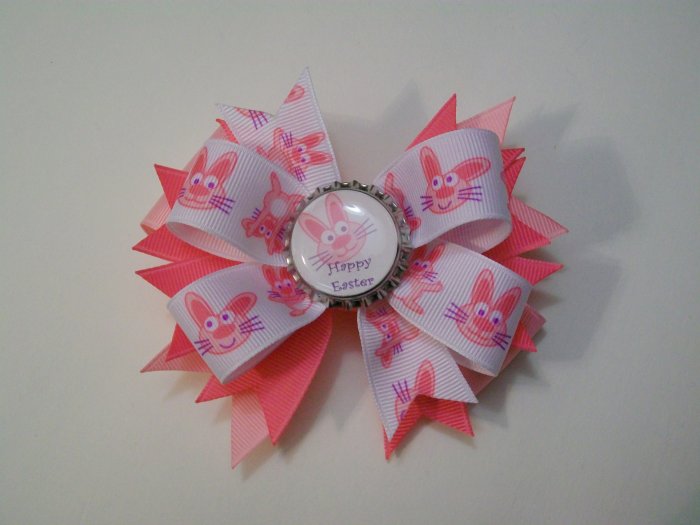 Hoppity Happy Easter Bottle Cap Bow