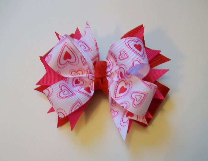 Heart Paisley Large Boutique Bow