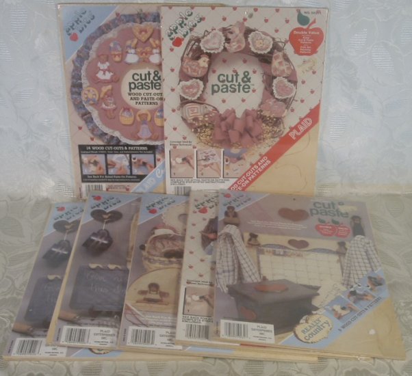PLAID WOOD CUT-OUTS & PATTERNS KITS LOT OF 7 COUNTRY *SHIPS FREE*