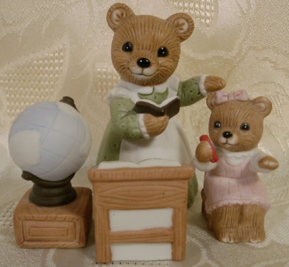 HOMCO BEAR FIGURINES SCHOOL TEACHER 4 PC. SET #1409 *SHIPS FREE*