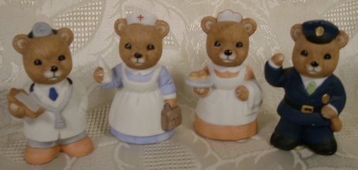 HOMCO BEAR FIGURINES OCCUPATIONAL #8805 - 4 PCS. *SHIPS FREE*