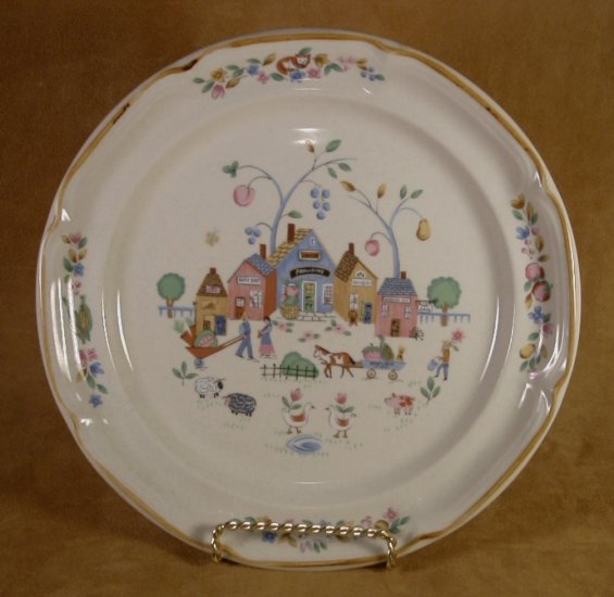 INTERNATIONAL CHINA HEARTLAND VILLAGE DINNER PLATES SET OF 4