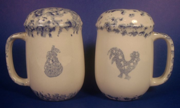 TIENSHAN ANIMALS FRUITS STONEWARE SPONGEWARE S & P SET