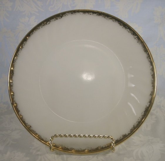 FIREKING MILK WHITE GOLD TRIM 9" LUNCHEON PLATES SET OF 6