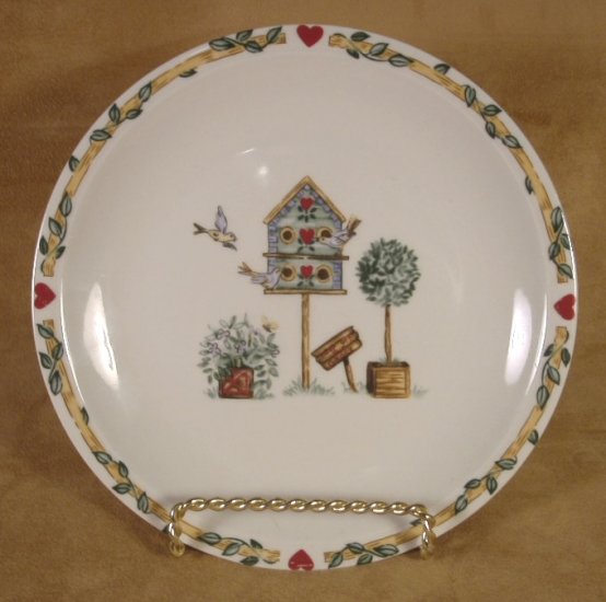 THOMSON POTTERY BIRDHOUSE DESSERT PLATES SET OF 3