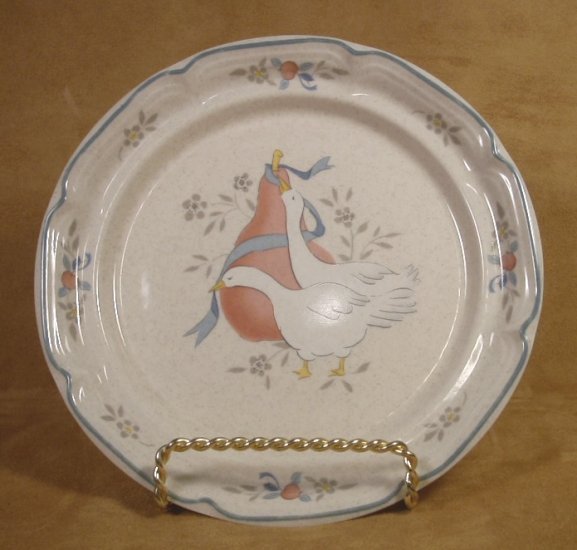 INTERNATIONAL CHINA MARMALADE GEESE DESSERT PLATES SET OF 4